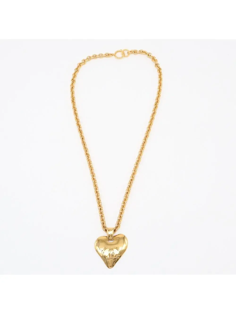 Chanel Cc Logo Heart Pendant Necklace #299522C88B